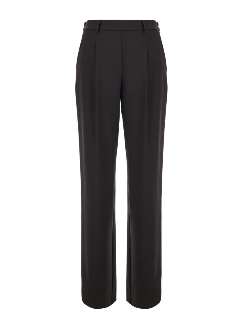 Dark Brown Relaxed Pleated Pants 1