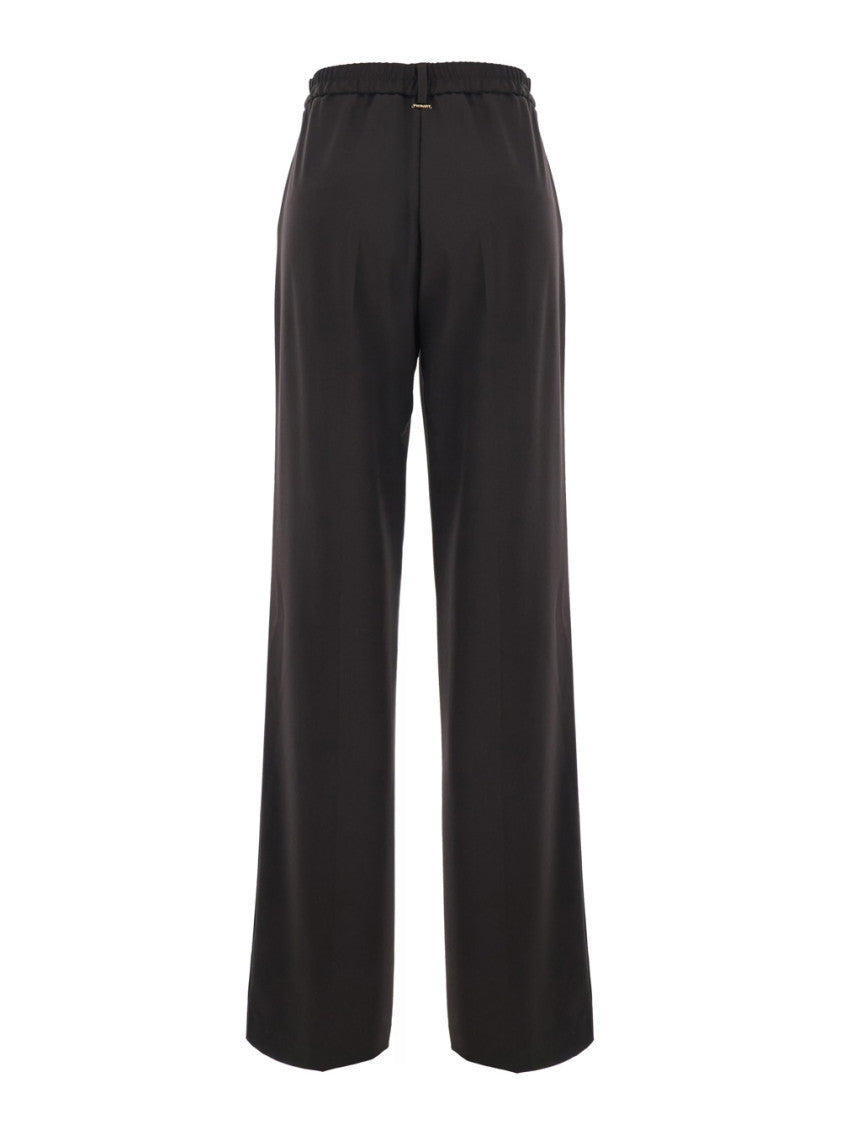 Dark Brown Relaxed Pleated Pants 2