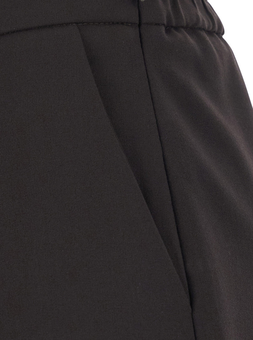 Dark Brown Relaxed Pleated Pants 3
