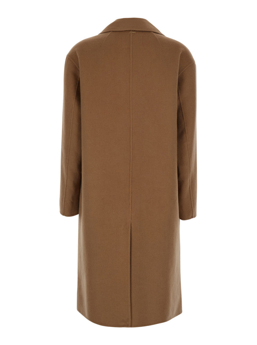 Brown Notched lapel Trench Coat 2