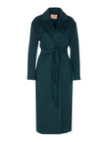 Green Peaked lapel Trench Coat 1