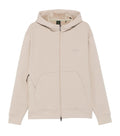 Beige Zip Up Logo Hoodie 1