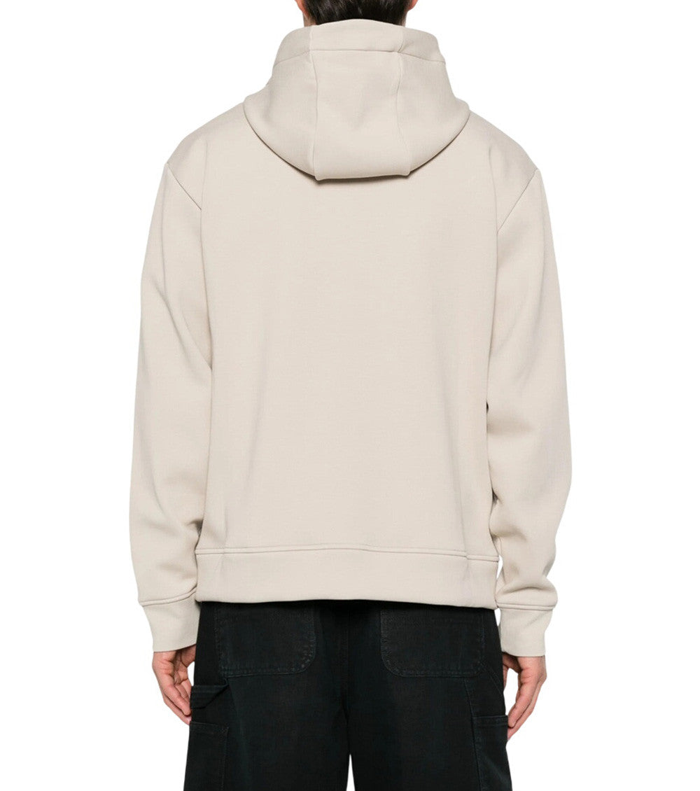 Beige Zip Up Logo Hoodie 3
