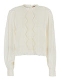 White Embroidered Crew Neck Top 1