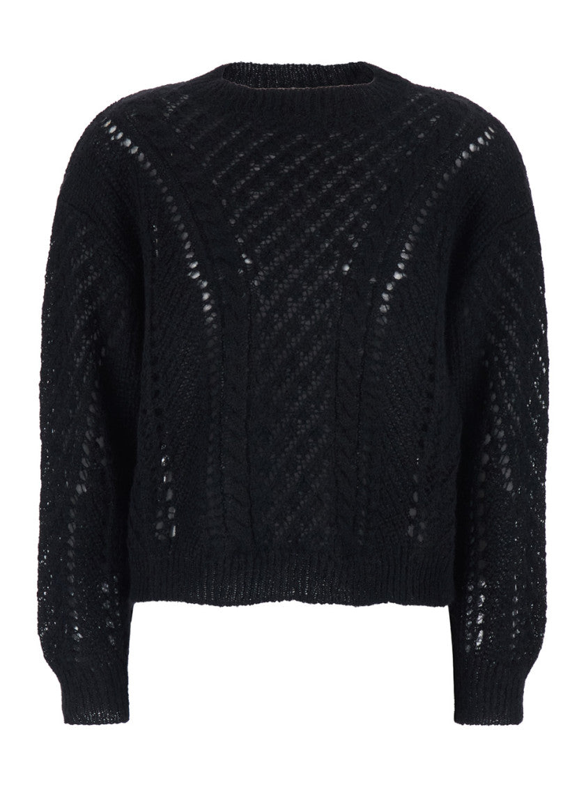 Black Knitted Crew Neck Sweater 1