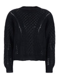 Black Knitted Crew Neck Sweater 1