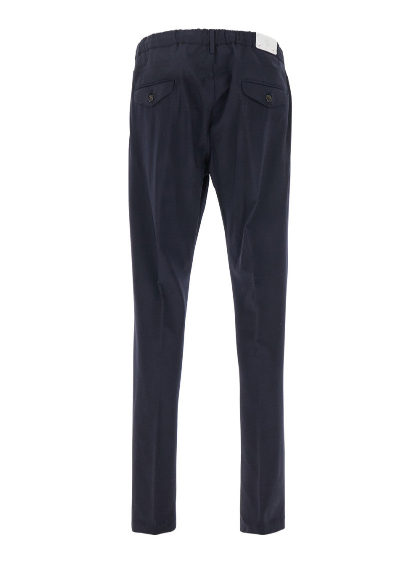 Dark Navy Drawstring Trousers 2