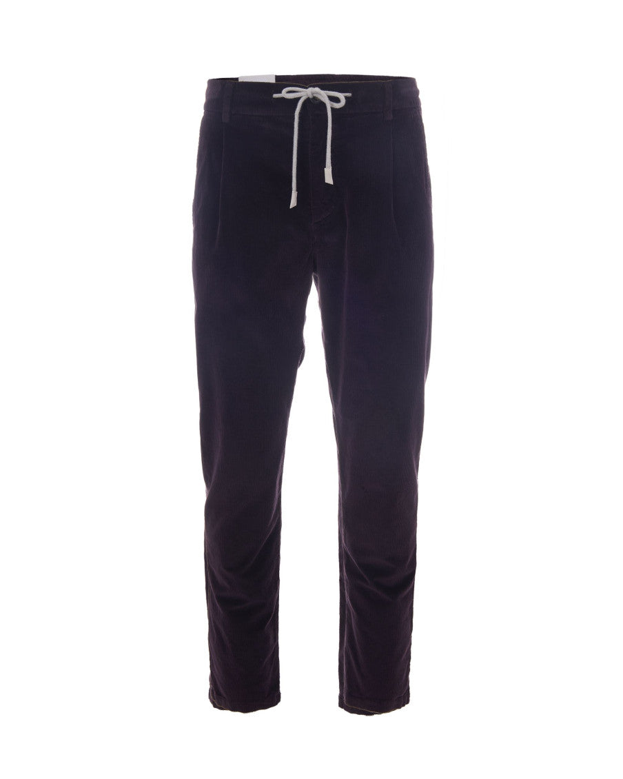 Purple Regular Drawstring Pants 1