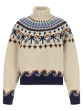 Multicolor Jacquard Turtle Neck Sweater 1