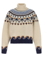 Multicolor Jacquard Turtle Neck Sweater 1