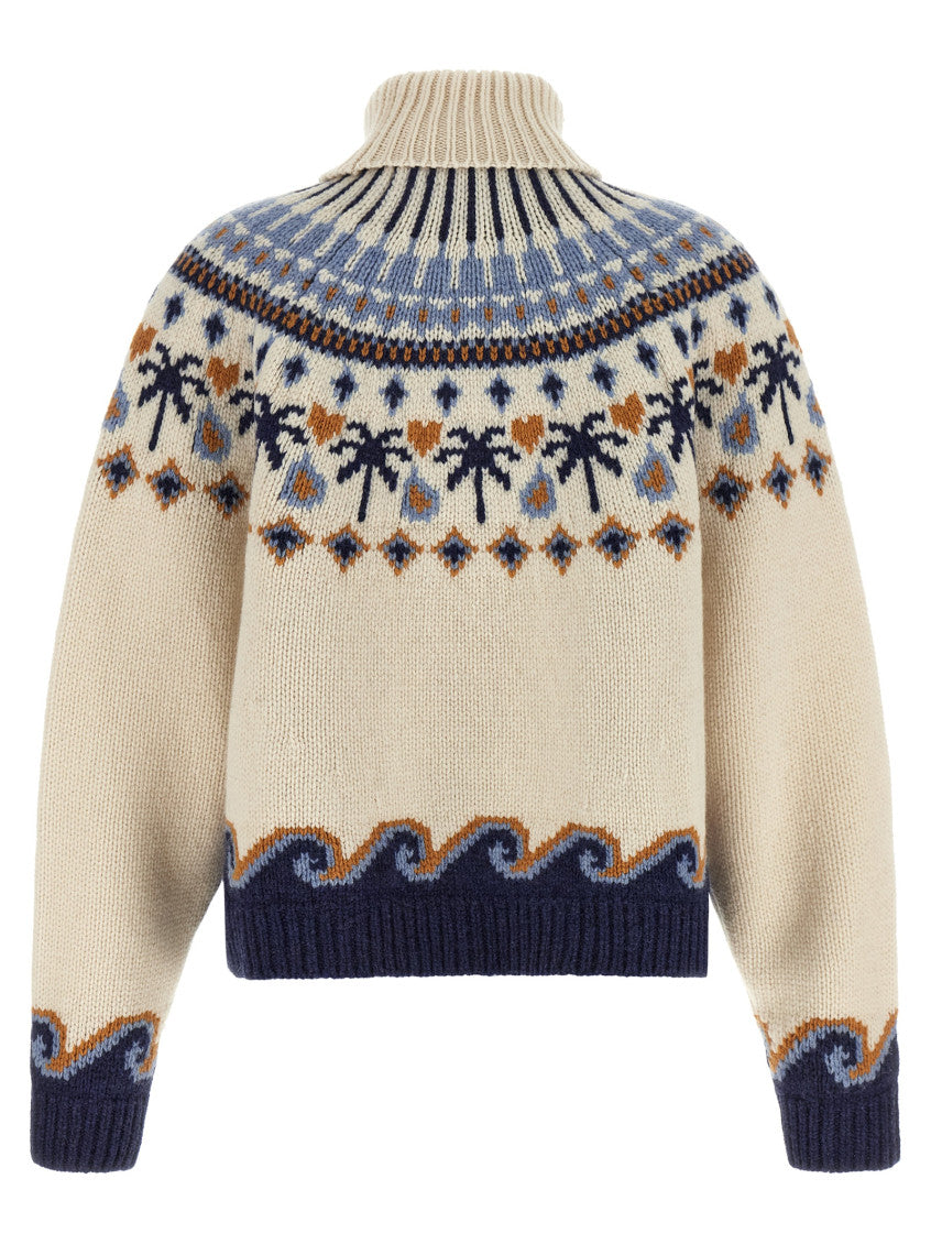 Multicolor Jacquard Turtle Neck Sweater 2