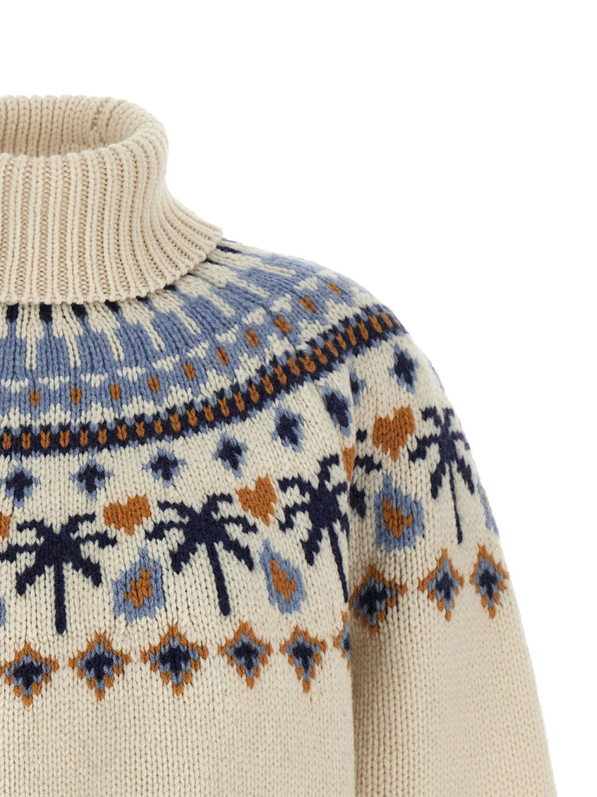 Multicolor Jacquard Turtle Neck Sweater 3