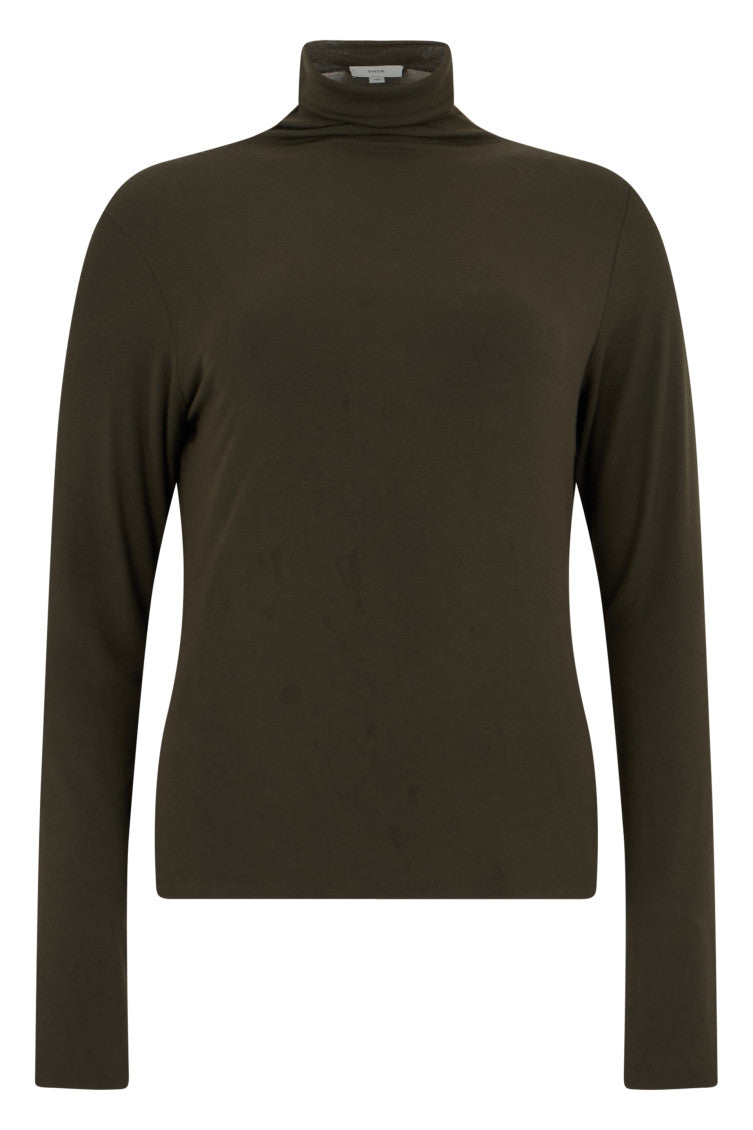 Green Solid Turtle Neck Top 1