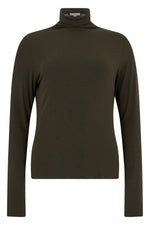 Green Solid Turtle Neck Top 1