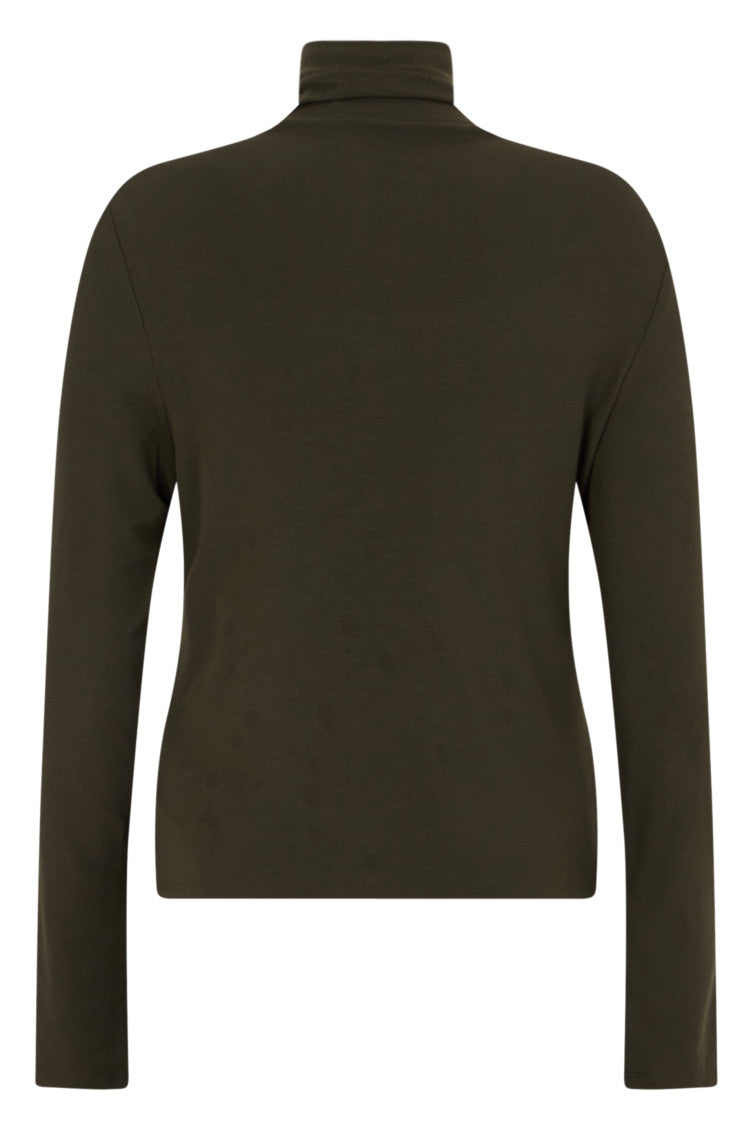 Green Solid Turtle Neck Top 2