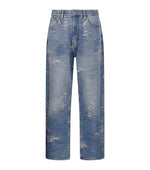 Blue Loose Distressed Jeans 1