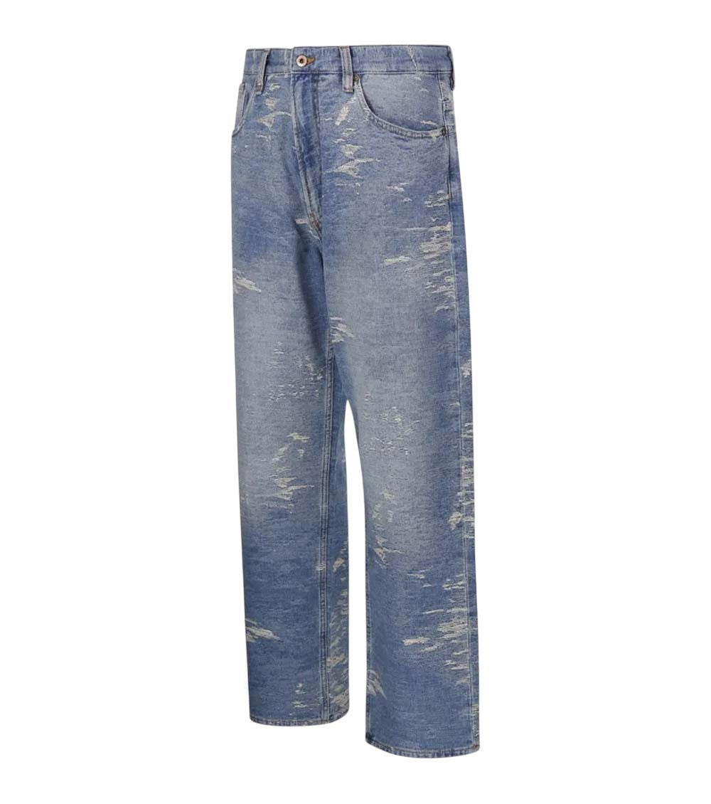 Blue Loose Distressed Jeans 2