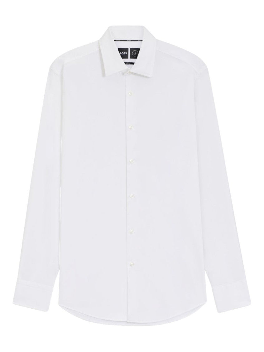 White Slim Solid Shirt 1