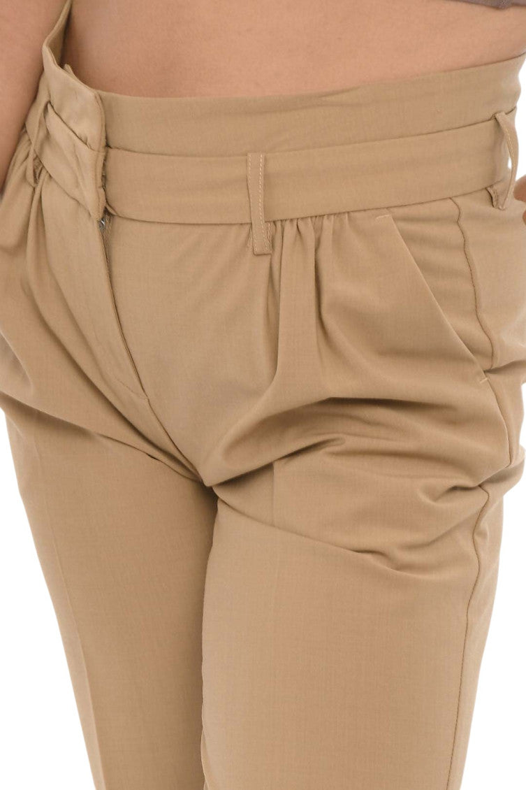 Brown Straight Pleated Pant 3