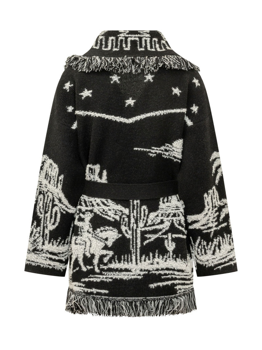 Black Graphic Shawl Neck Sweater 2