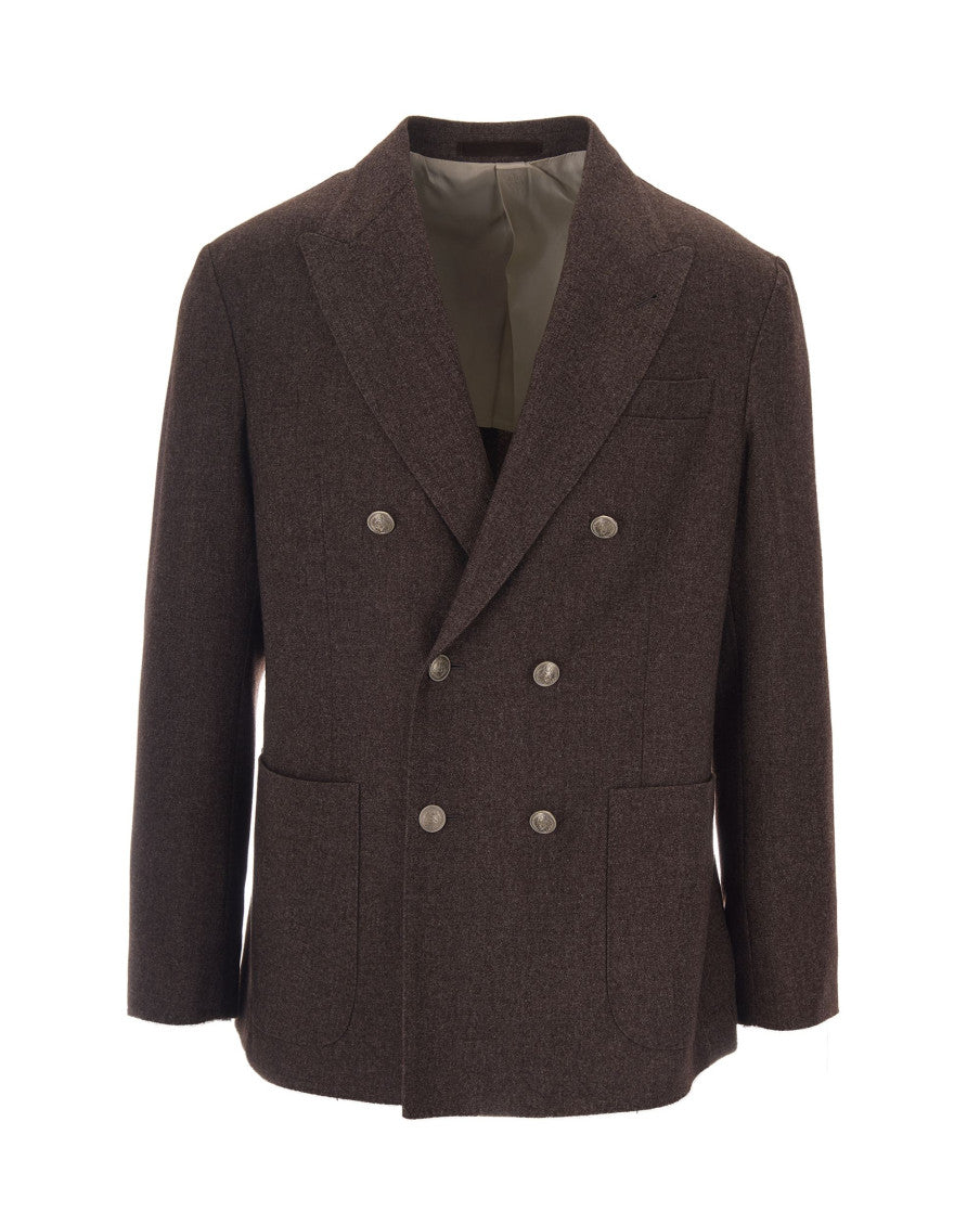 Brown Peaked Lapel Blazer 1