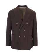 Brown Peaked Lapel Blazer 1