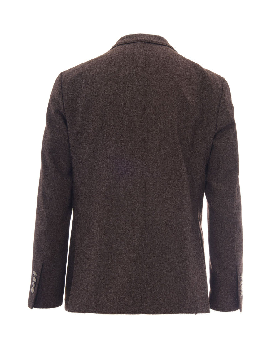 Brown Peaked Lapel Blazer 2