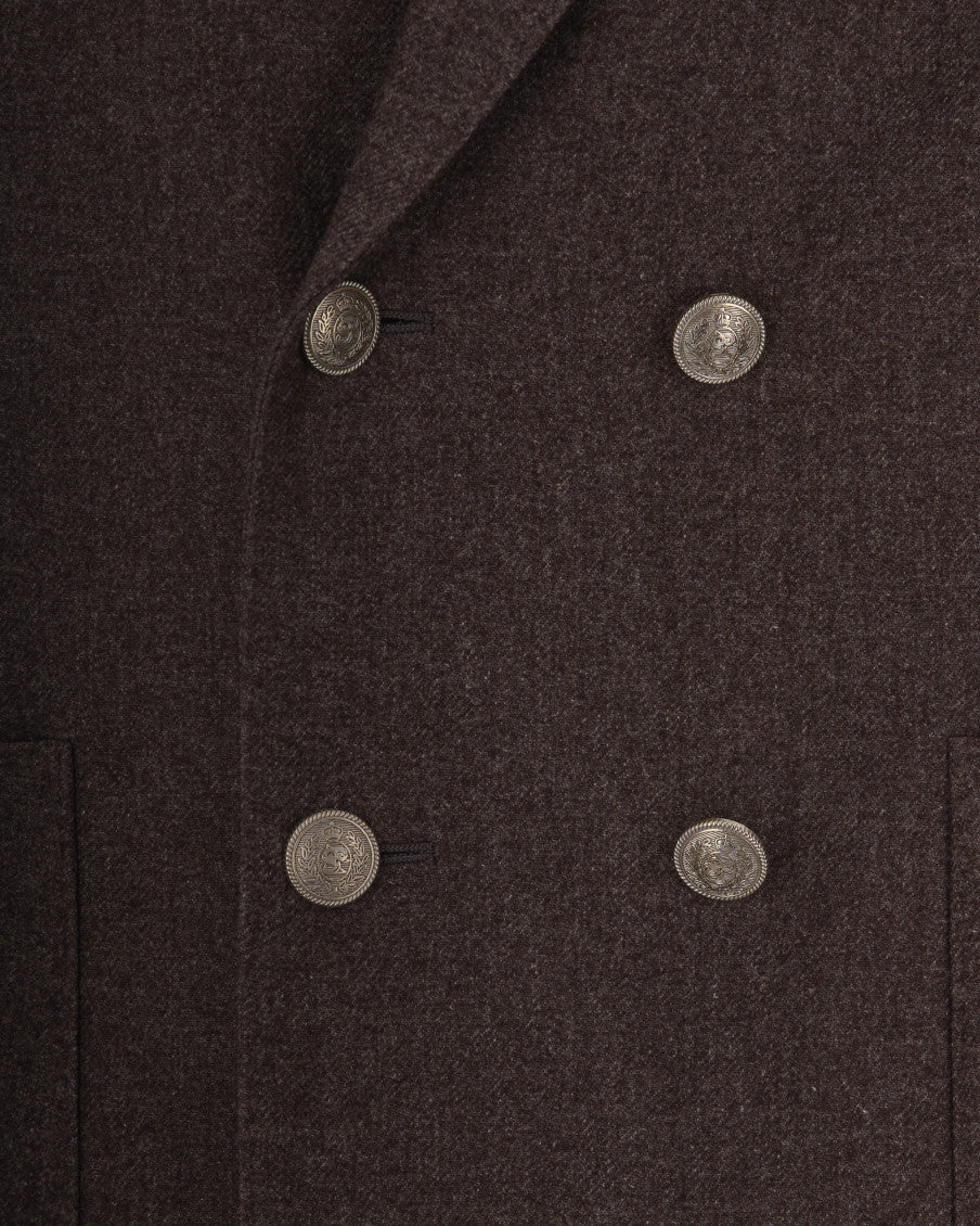 Brown Peaked Lapel Blazer 3