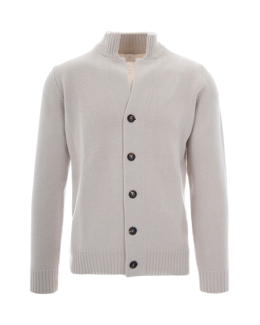 Off White Knitted Cardigan 1