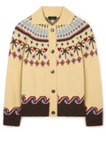Yellow Graphic Shawl Neck Cardigan 1