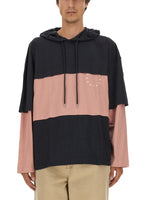 Black Color Block Hoodie 1