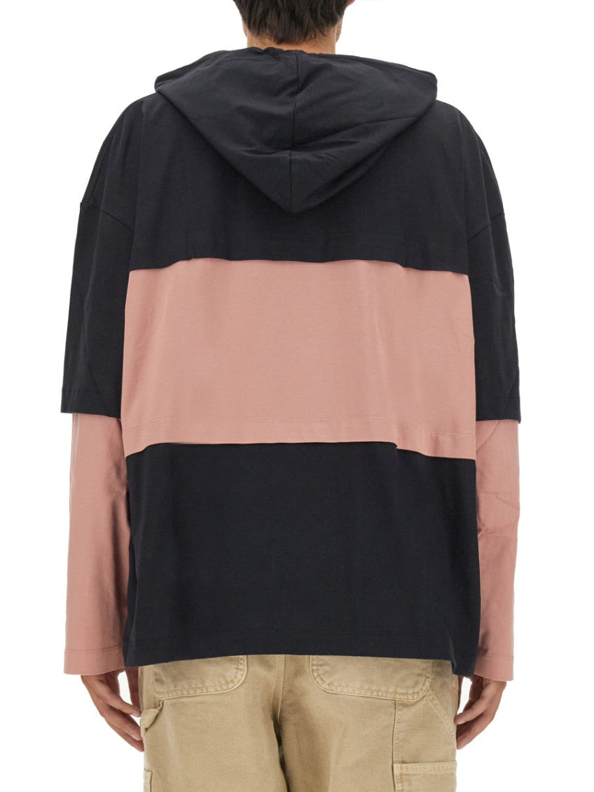 Black Color Block Hoodie 3