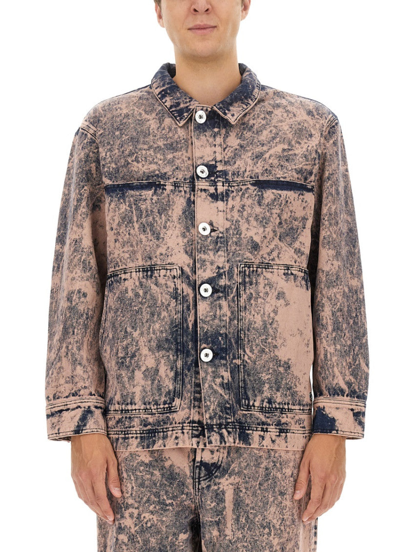Pink Abstract Denim Jacket 1