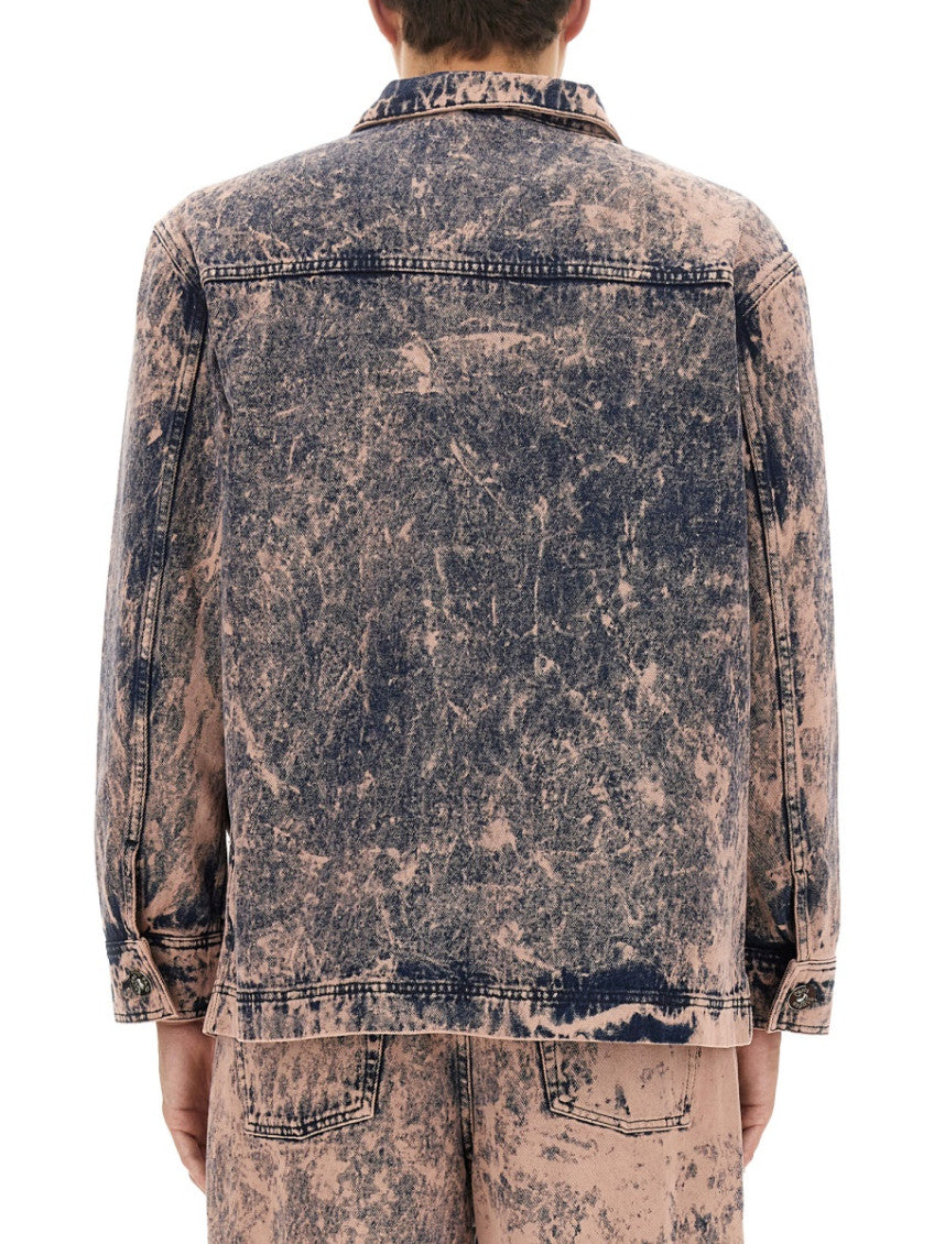 Pink Abstract Denim Jacket 3