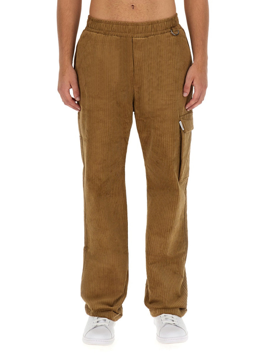 Beige Corduroy Cargo Trousers 1