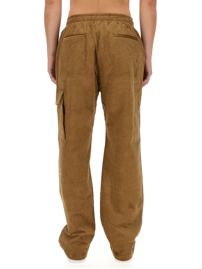 Beige Corduroy Cargo Trousers 3