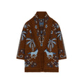 Brown Knitted Shawl Neck Cardigan 1