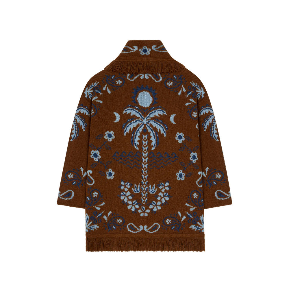 Brown Knitted Shawl Neck Cardigan 2
