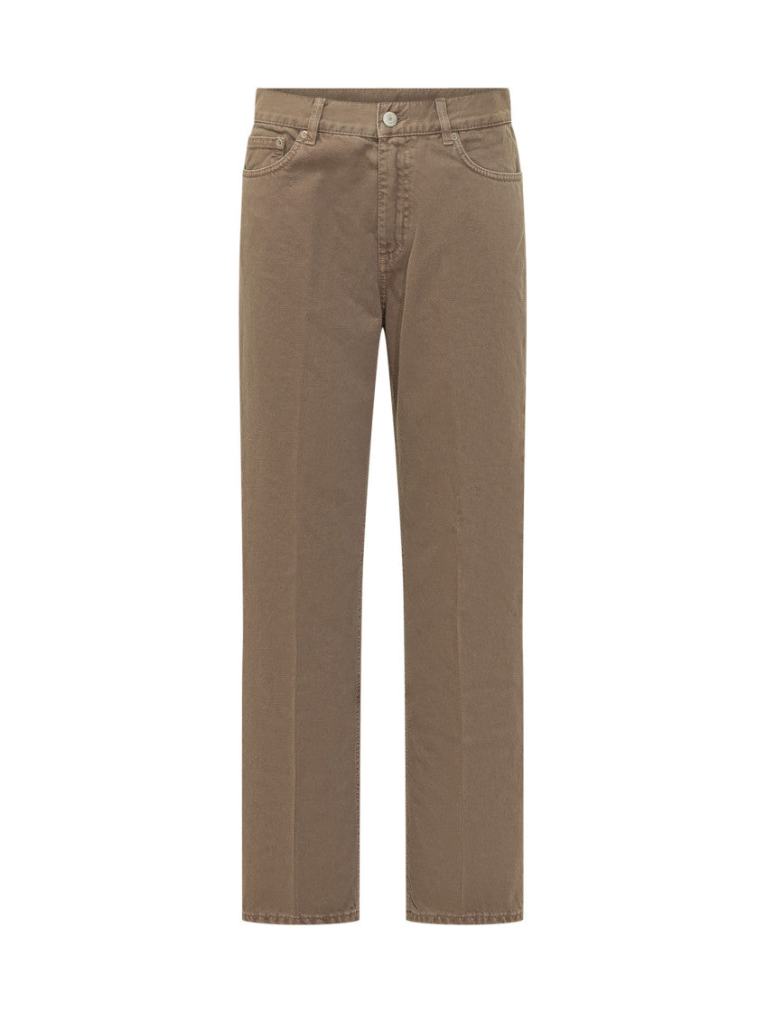 Brown Straight High Rise Jeans 1