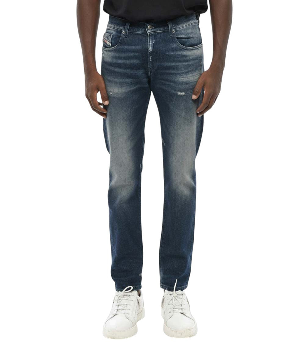 Blue Slim Distressed Jeans 1
