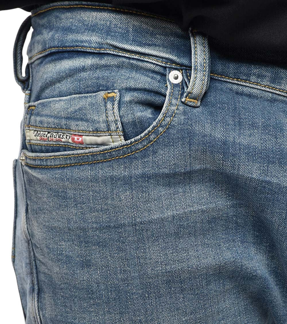 Blue Slim Mid Rise Jeans 3