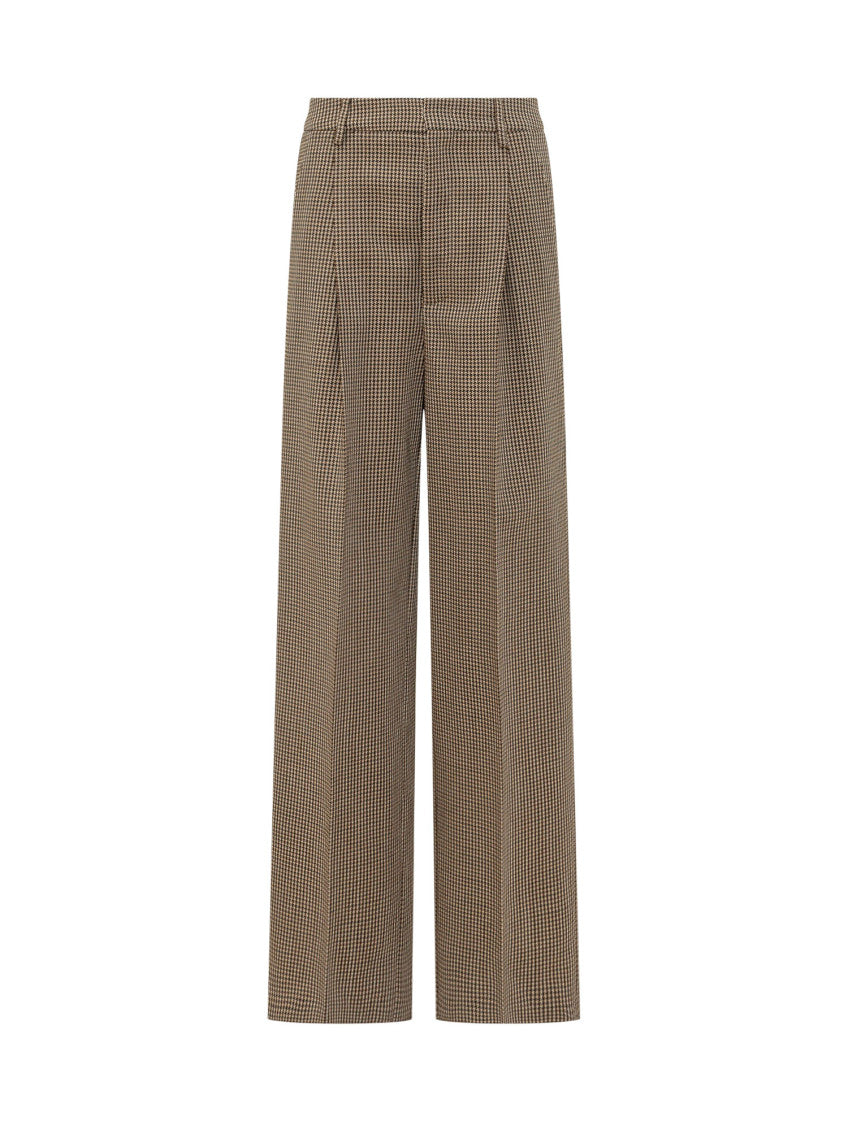 Brown Straight Flat Front Pants 1