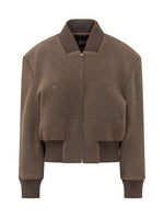 Brown Solid Band Collar Jacket 1
