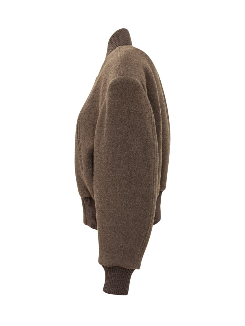 Brown Solid Band Collar Jacket 3