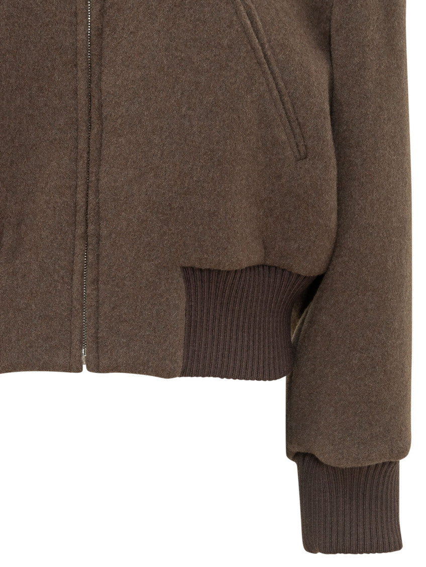 Brown Solid Band Collar Jacket 4