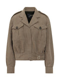 Brown Houndstooth Notched Lapel Jacket 1