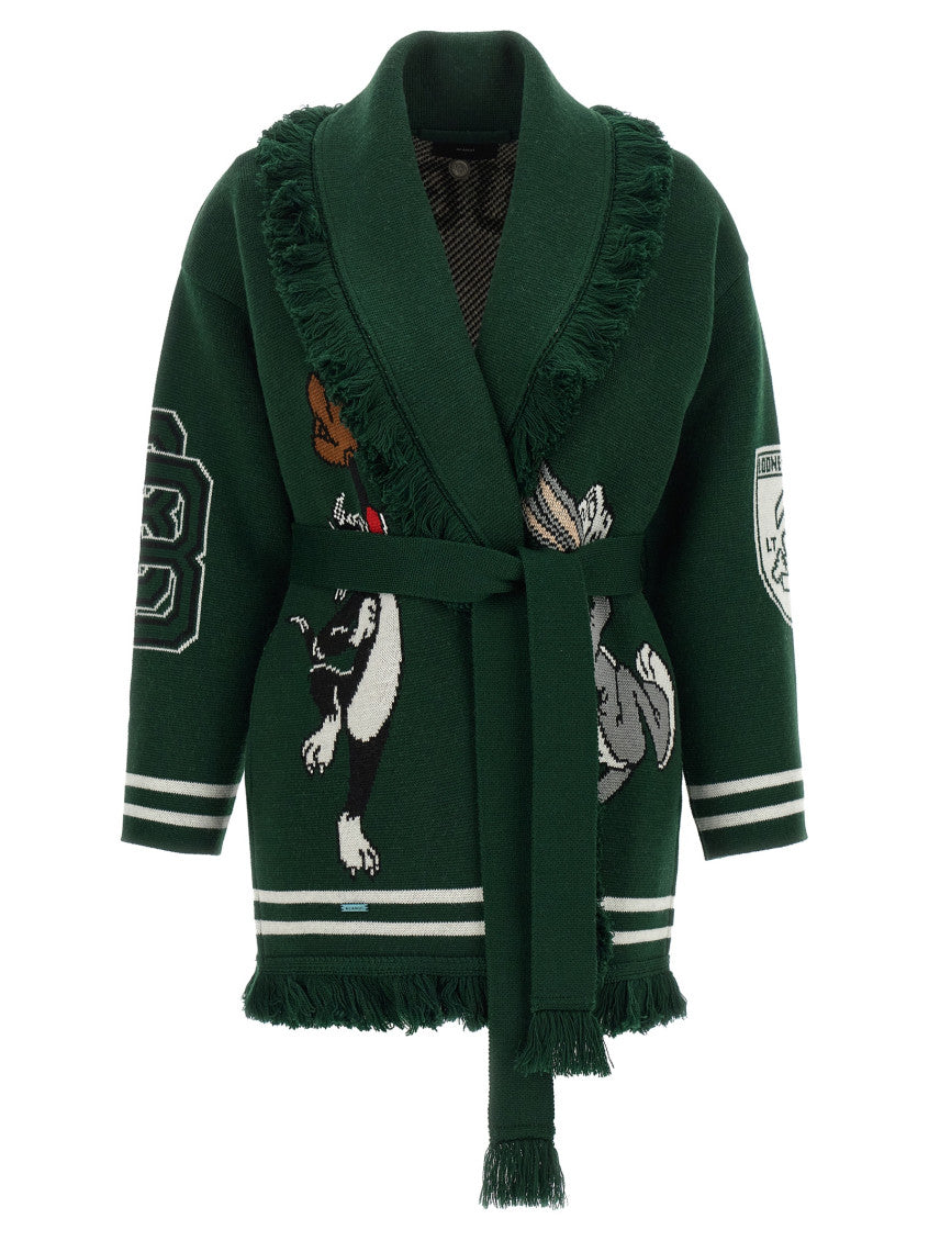 Dark Green Shawl Neck Cardigan 1
