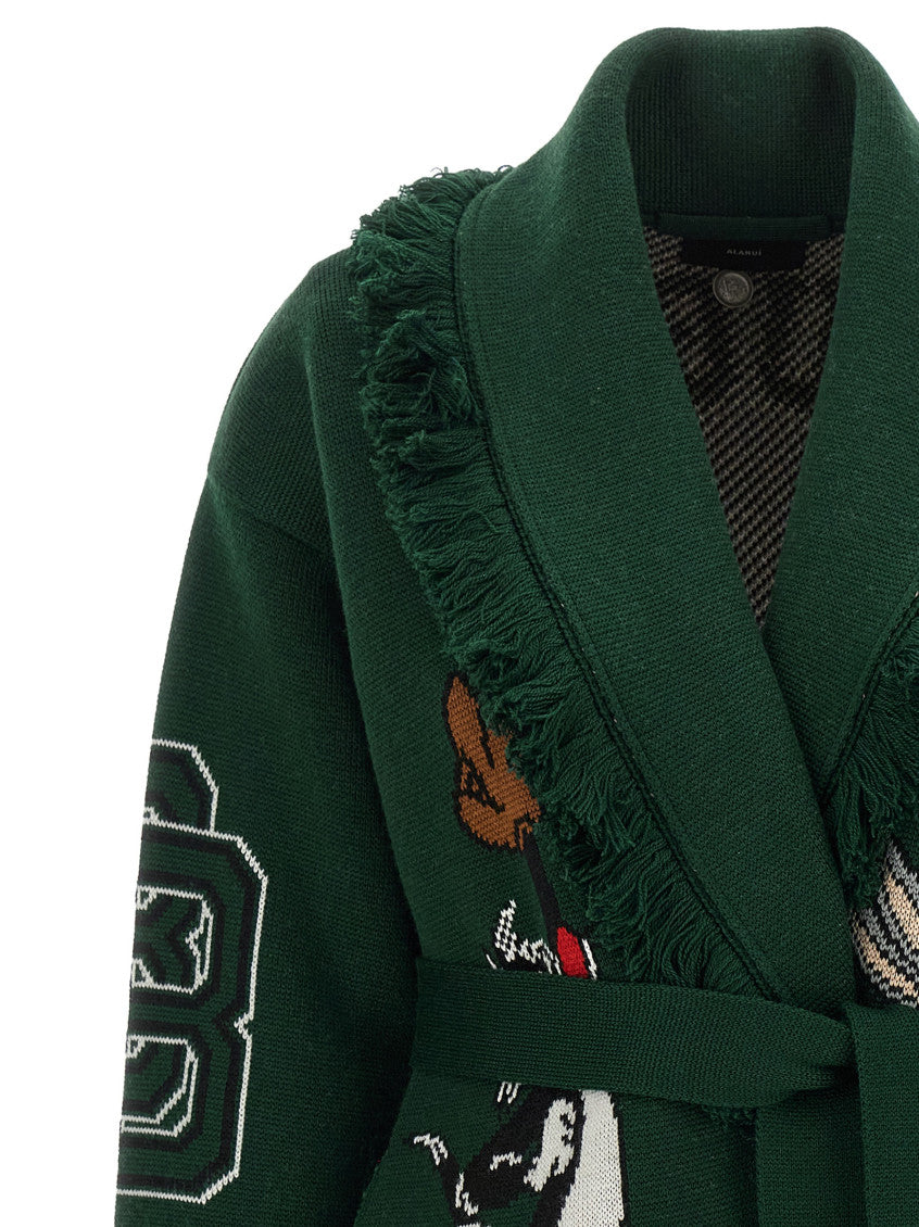 Dark Green Shawl Neck Cardigan 3
