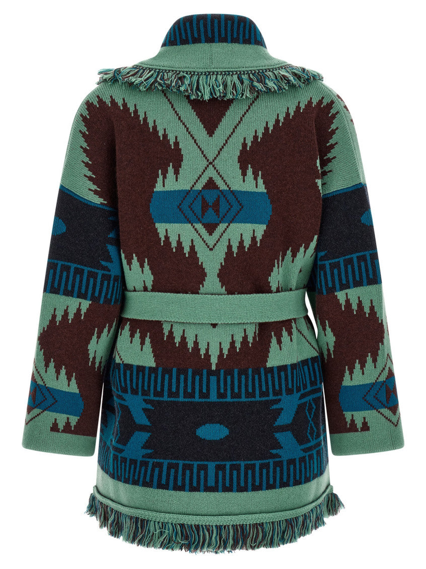 Dark Green Shawl Neck Cardigan 2