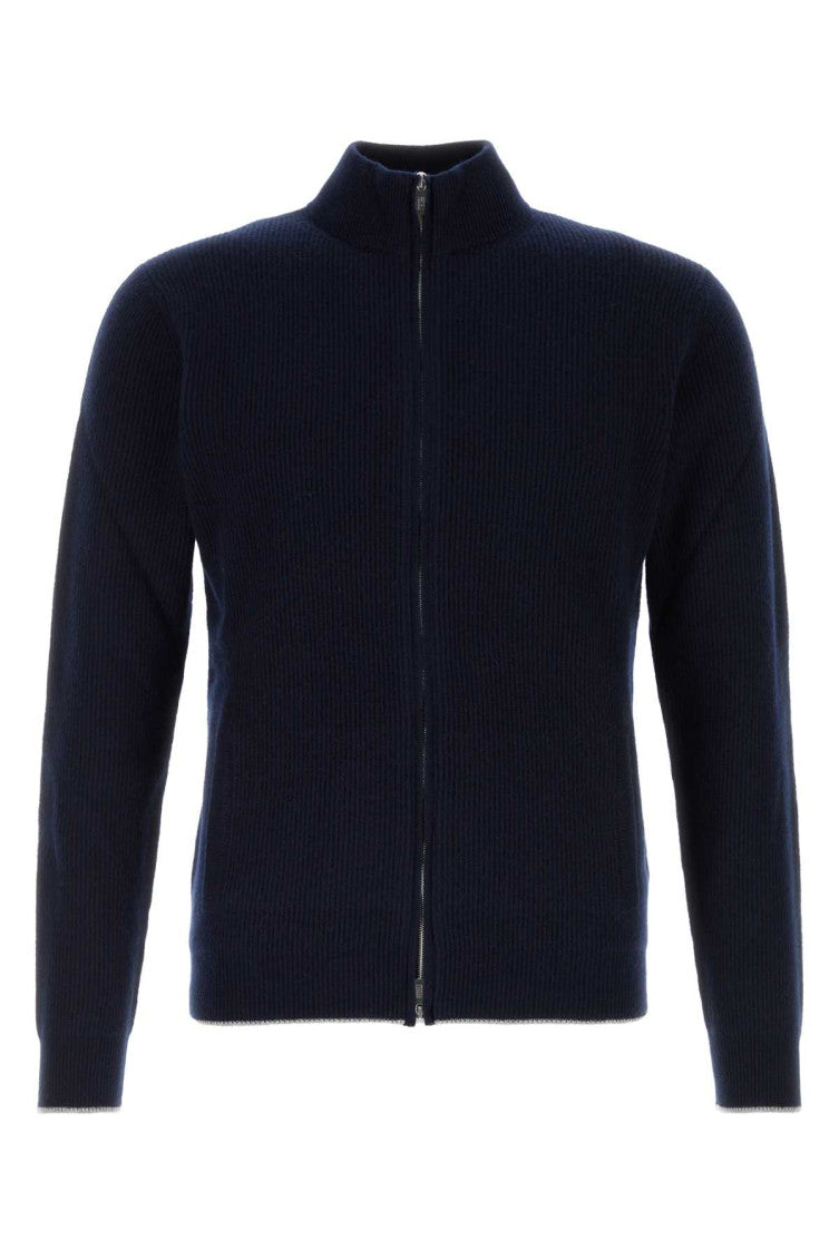 Blue Mock Collar Cardigan 1